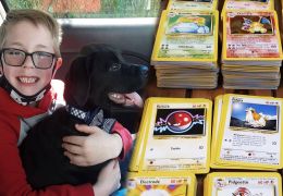 Menino vende cartas de Pokémon para salvar vida de cão